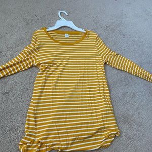 Yellow and white striped long sleeve